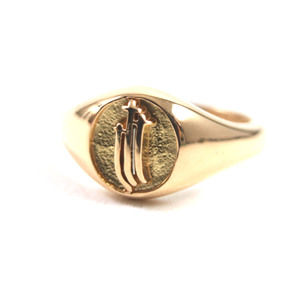 LuxUness CHROME HEARTS 22K Gold Signet Mini Ring Metal Ring